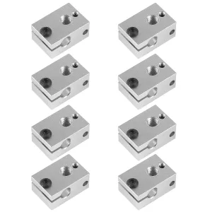 V6 High Temperature Copper Plated Heater Block 3D Printer V6 Heater Block Compatible with PT100 Cartridge Sensor V6 Hotend Prusa i3 MK3/MK3S Hotend(Pack of 8Pcs)