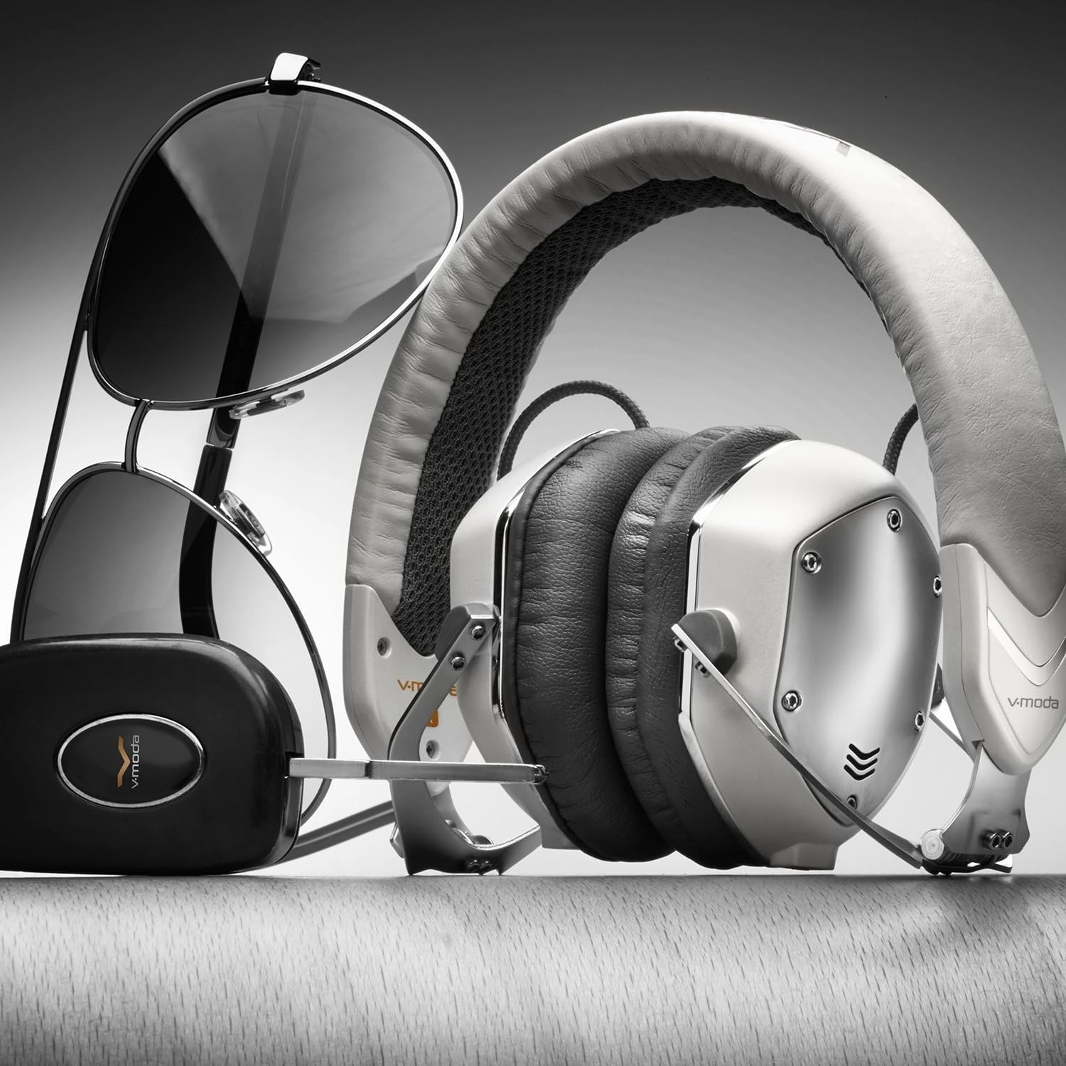 V-MODA XS On-Ear Folding Design Noise-Isolating Metal Headphone (White Silver)