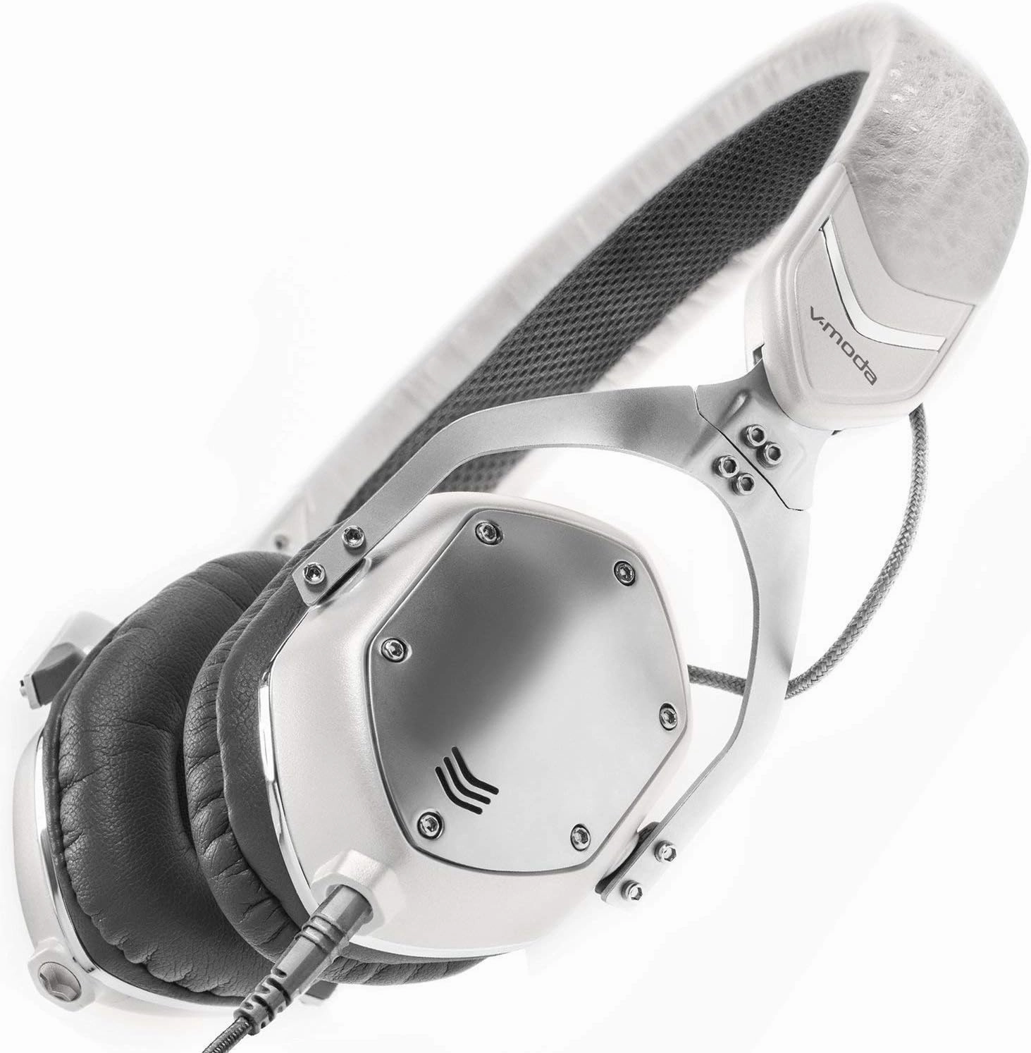 V-MODA XS On-Ear Folding Design Noise-Isolating Metal Headphone (White Silver)