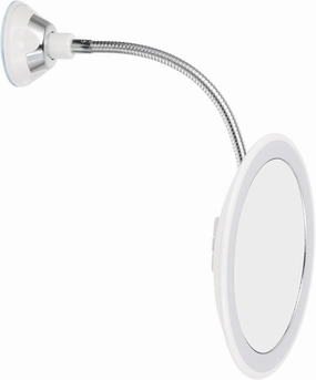 Vanity Mirror Magnifying Suction Cup 10x Magnification Travel Mirror for Makeup Led Light Compact Design