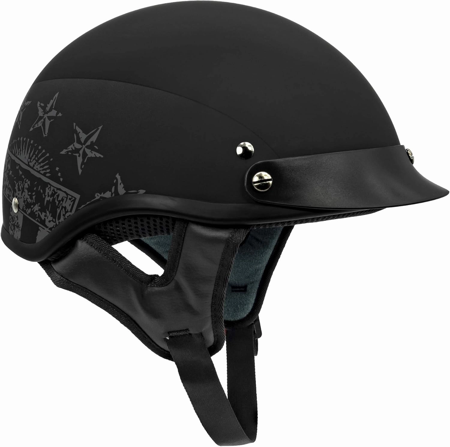 VCAN Cruiser Solid Half Face Motorcycle Helmet
