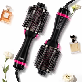 VEVOR Hair Blow Dryer Brush, 4 in 1 Hair Dryer and Styler Volumizer with Negative Ion, Ceramic Titanium Barrel 75MM Oval Shape, Less Frizz & Heat Damage Hot Air Brush for Straightening Drying Curling