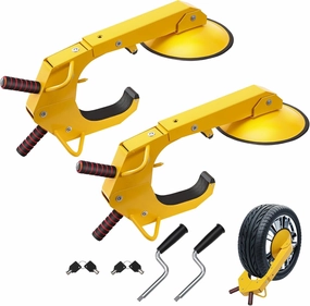 VEVOR Wheel Lock Clamp, 2 Pack Trailer Wheel Lock, Heavy-Duty Anti Theft Tire Lock, Adjustable Tire Boot Lock, Trailer Wheel Locks for RV Trailers, Cars, Trucks, SUVs