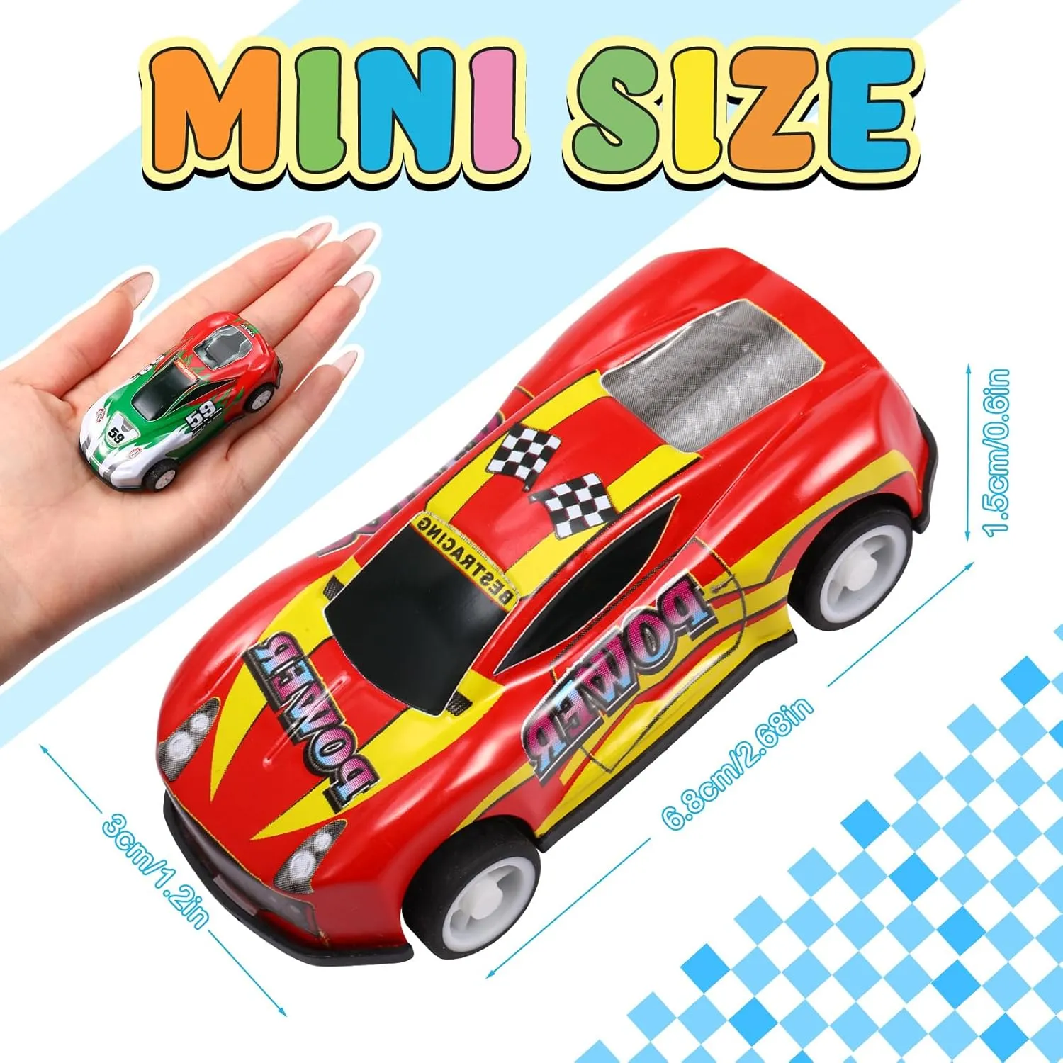 Vinsot 60pcs Pull Back Toy Cars, Mini Die Cast Race Cars Vehicles Bulk, Party Favors Car Toys, Treasure Box Toys Goodie Bag Stuffers, Christmas Birthday Party Gift for Kids Girls Boys(Style A)