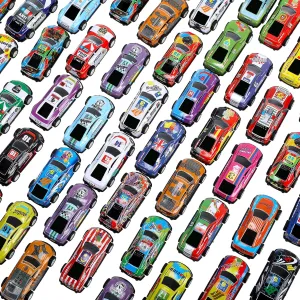 Vinsot 60pcs Pull Back Toy Cars, Mini Die Cast Race Cars Vehicles Bulk, Party Favors Car Toys, Treasure Box Toys Goodie Bag Stuffers, Christmas Birthday Party Gift for Kids Girls Boys(Style A)