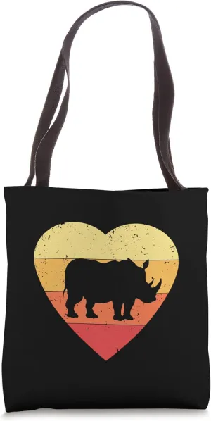 Vintage Heart Rhinoceros Rhino | Rhinoceros Lover Tote Bag
