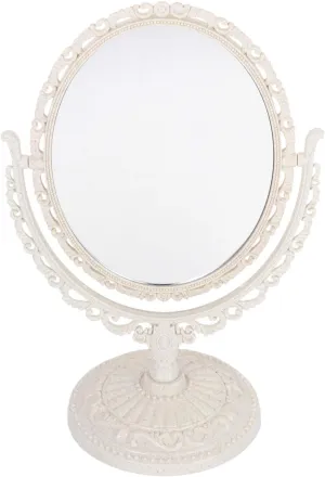 Vintage Mirror Oval Shape Desk Mirror Cosmetic Mirror Desktop Mirror for Women Girls Cosmetic
