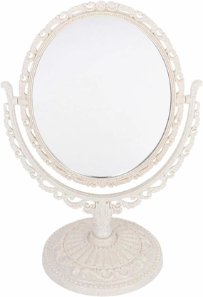 Vintage Mirror Oval Shape Desk Mirror Cosmetic Mirror Desktop Mirror for Women Girls Cosmetic