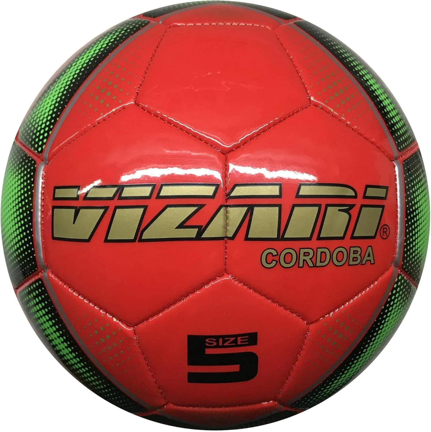 VIZARI Cordoba Soccer Balls for Youth, Adult, Kids - Sizes 3, 4, 5 - Red, Orange, Blue, Pink & Yellow (Pack of 1, 6, 12)
