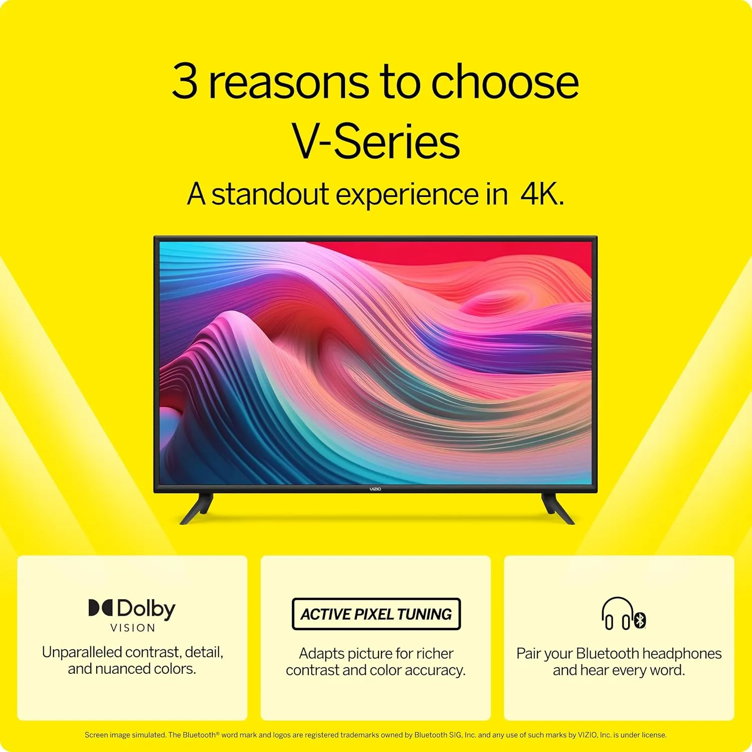 VIZIO 65-Inch V-Series 4K UHD LED Smart TV with Voice Remote, Dolby Vision, HDR10 , Alexa Compatibility, V655-J09, 2022 Model