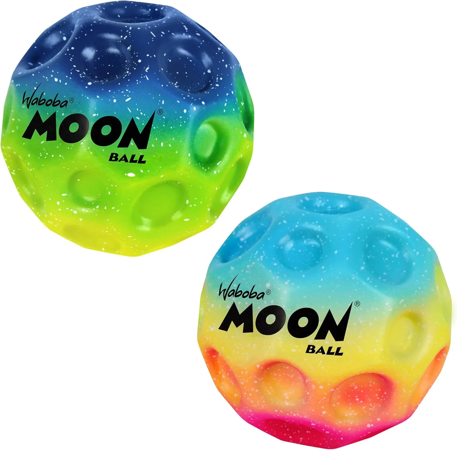 Waboba Moon Ball Rainbow and Undersea Gradient Hyper Bouncy Balls, All Ages Extreme Bounce and Fun, Super High Bouncing Ball for Active Play and Outdoor Games