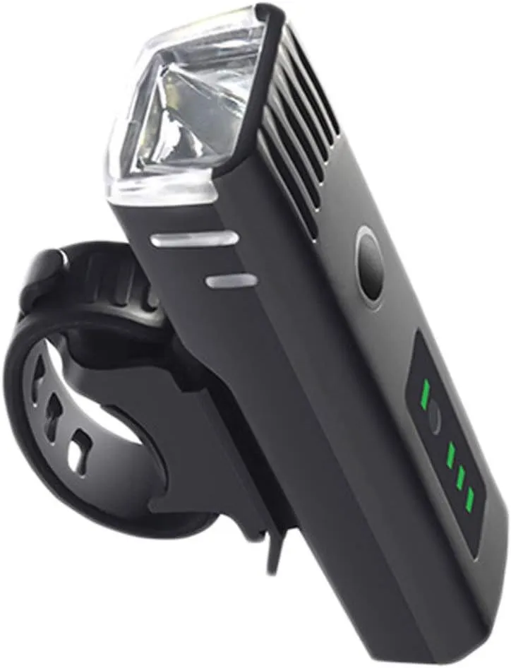 Wakauto 1pc Led Bike Headlight Durable Cycling Light Sensor for Night Riding Portable Easy to Install for Outdoor Enthusiasts Black
