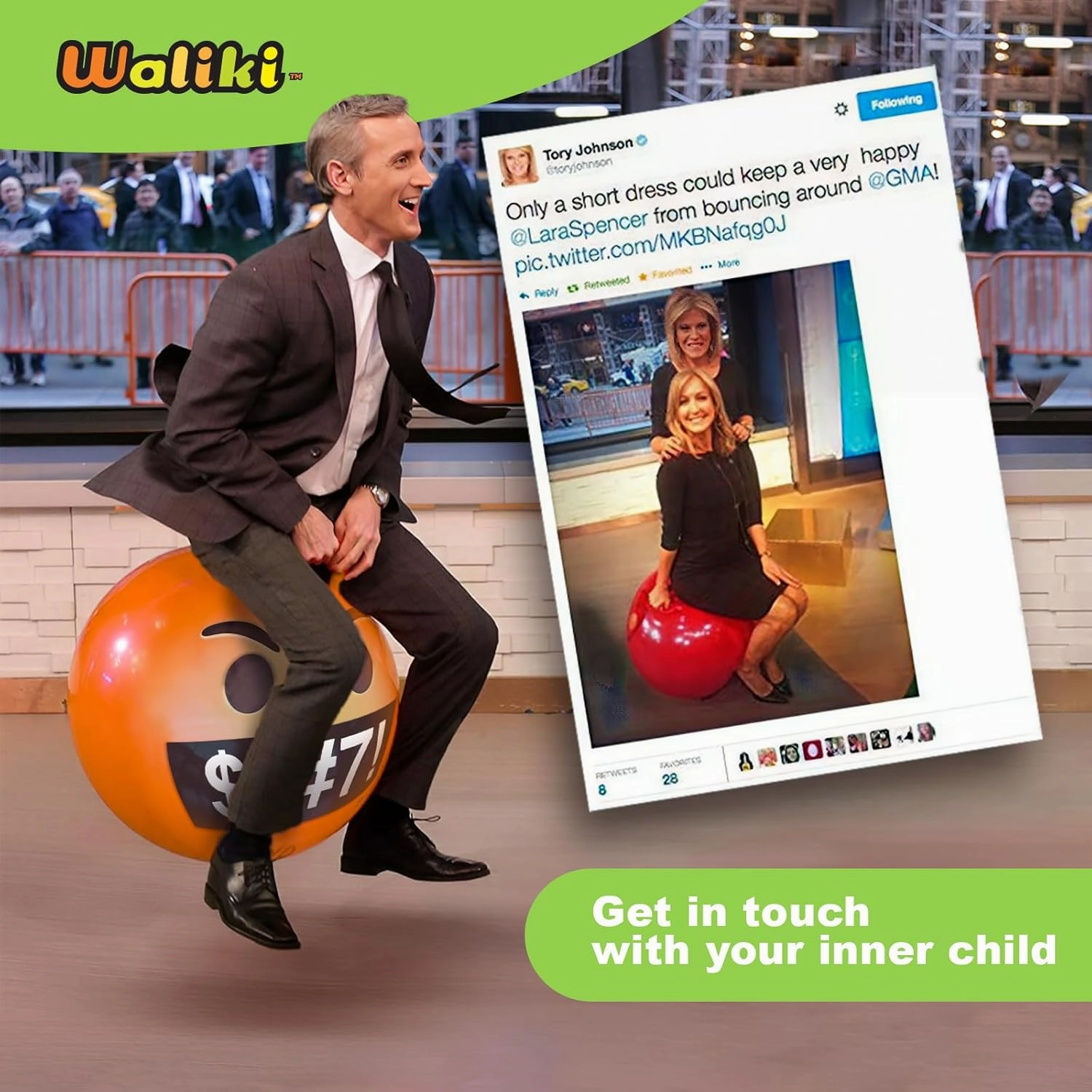 WALIKI Hopper Ball for Adults | 29" Angry Jumping | Hippity Hop Ball | Fun Outdoor Game for Races & Family Activities