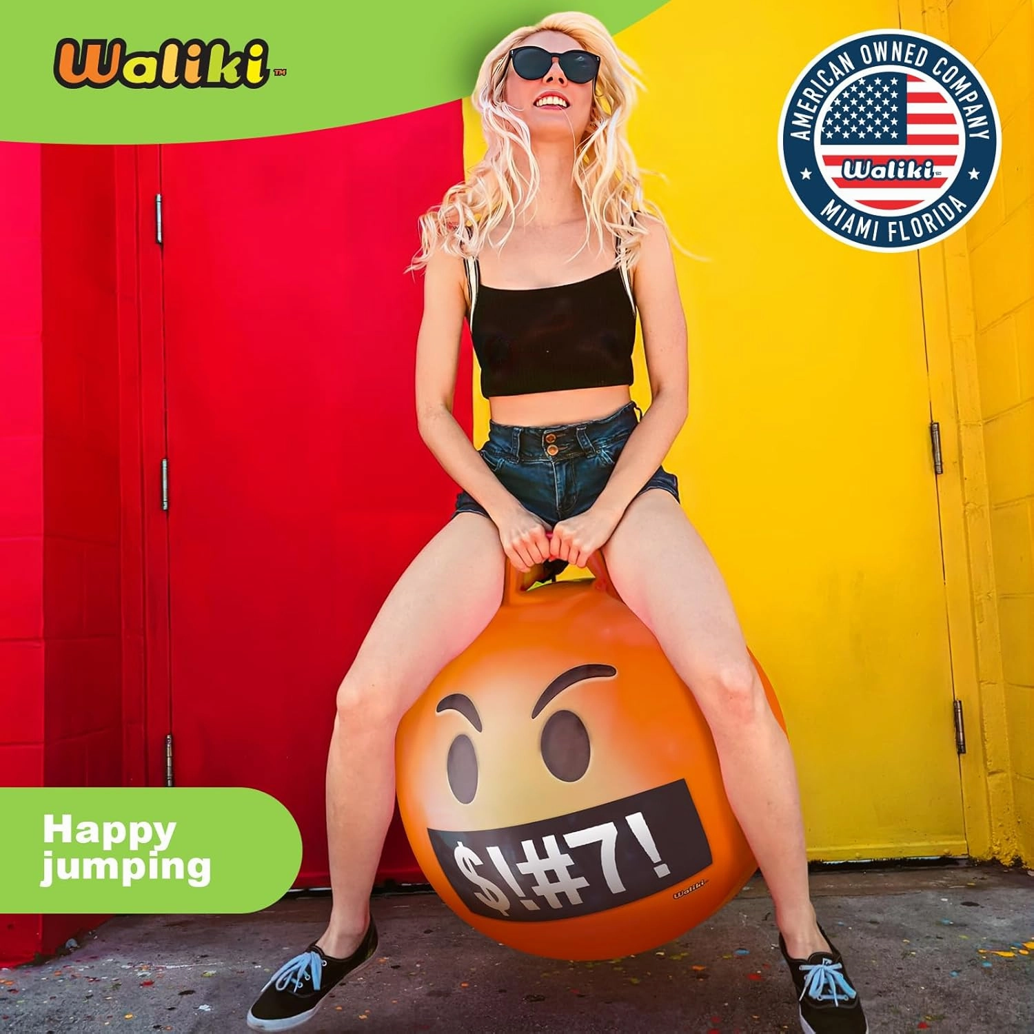 WALIKI Hopper Ball for Adults | 29" Angry Jumping | Hippity Hop Ball | Fun Outdoor Game for Races & Family Activities