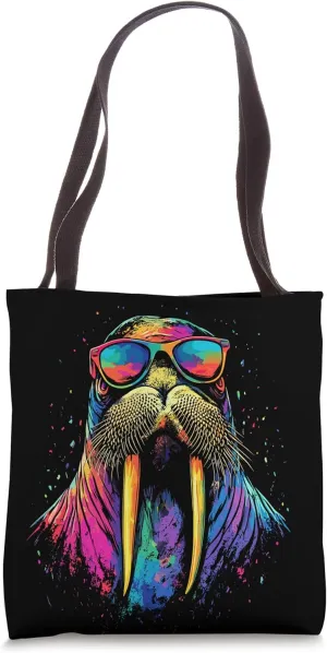 Walrus with Sunglasses Tusks Seal Pacific Walruses Tote Bag