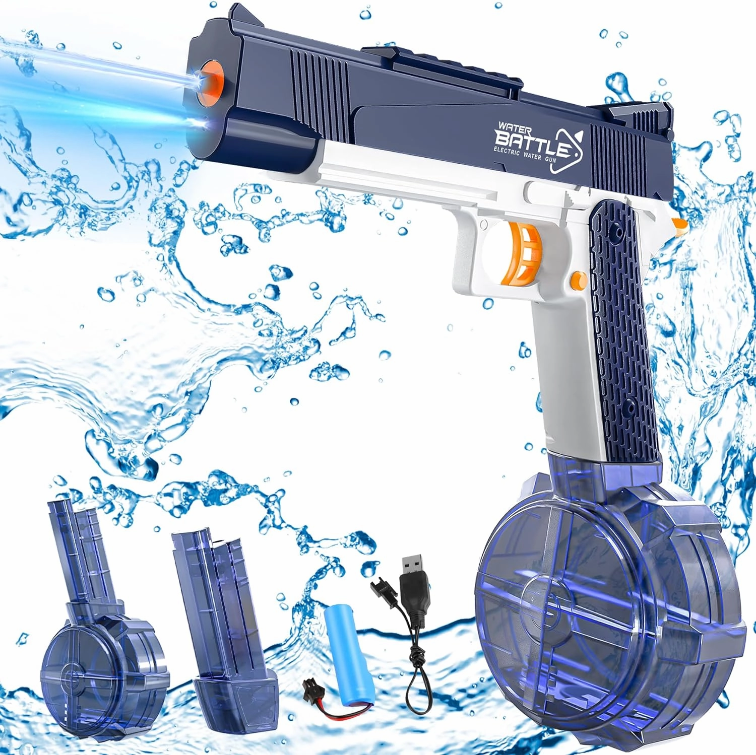 Water Gun,Electric Water Gun with Long Range,500CC 60CC Large Capacity Squirt Gun,Water Blaster Pistol Toy for Adults Kids Summer Swimming Pool Beach Outdoor Activity