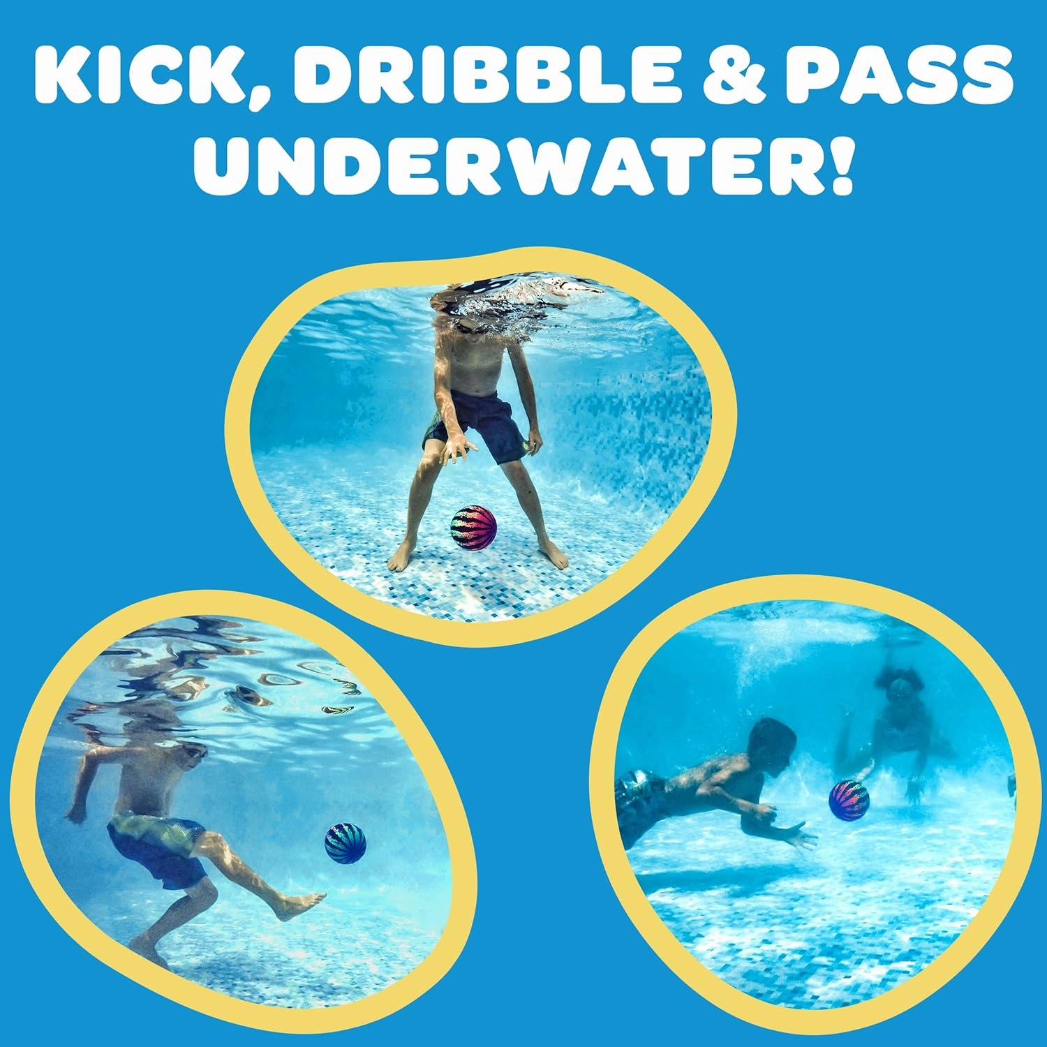 Watermelon Ball JR - Pool Toy for Underwater Games - Durable Ball for Pool Football, Basketball & Rugby - Perfect for Water Parties - Fun for Adults & Kids Alike - Fillable Pool Ball - Ages 6 