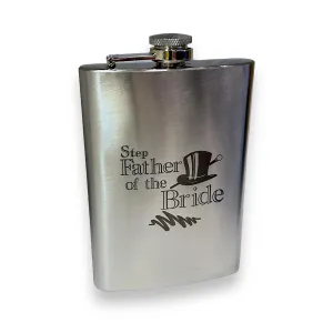 Wedding Party Gifts (Flasks and Lighters (8oz Stainless Steel Flask, Stepfather of the Bride)