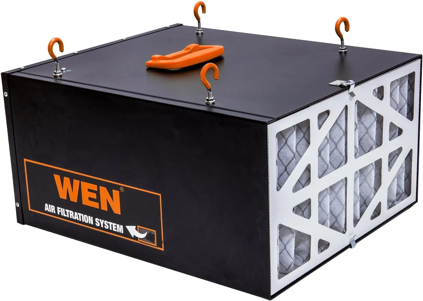 WEN 3410 3-Speed Remote-Controlled Air Filtration System (300/350/400 CFM) & 90243-026-2 1-Micron Inner Air Filters, 2-Pack (for the WEN 3410 Air Filtration System)