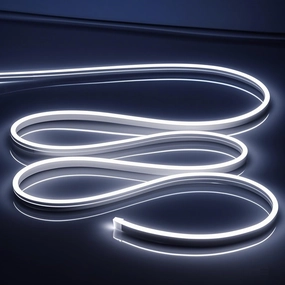 White Neon Rope Lights 16.4ft/5m 6500K Neon Light Strip, 12V Flex Waterproof neon led Strip Silicone LED Strip Lights, for Kitchen Bedroom Indoor Outdoor Decoration （ No Adapter）