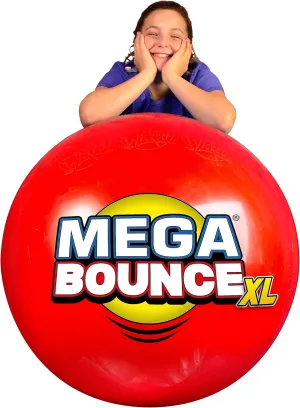 Wicked Mega Bounce XL - The World's Bounciest Inflatable Ball! Extra Large Bounce Ball for All Terrain Bounceability! Super Grip Graphics Outdoor Exercise Ball to Catch Easily. Blue or Red