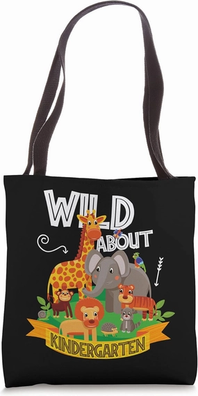Wild About Kindergarten Funny Preschool Zoo Tote Bag