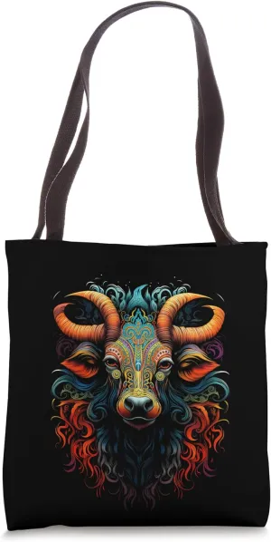 Wildebeest Animal Colorful Safari Wildlife Nature Lover Tote Bag