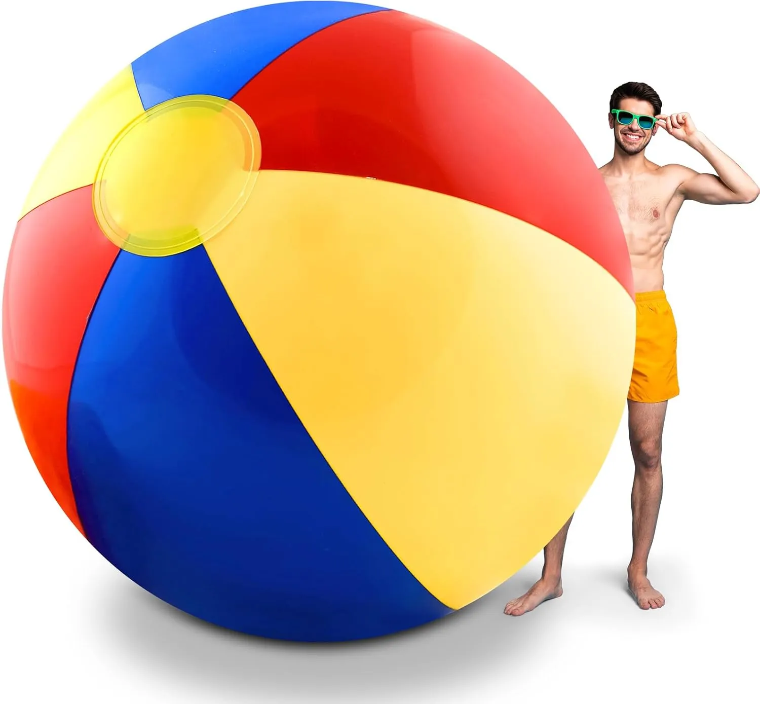 Wiooffen 78 Inch Giant Beach Ball Extra Large Inflatable Pool Balls with Electric Pump Summer Swimming Balls PVC Jumbo Sport Ball for Adults Tropical Beach Pool Party Favor Outdoor Water Game