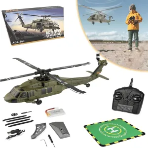 WL K170 Black Hawk RC Helicopter for Adults, K170 UH60L Remote Controlled Helicopter, 2.4G 4CH RC Blackhawk Helicopters Aileronless 6-Axis Gyroscope Altitude Hovering (with 1 Battery)