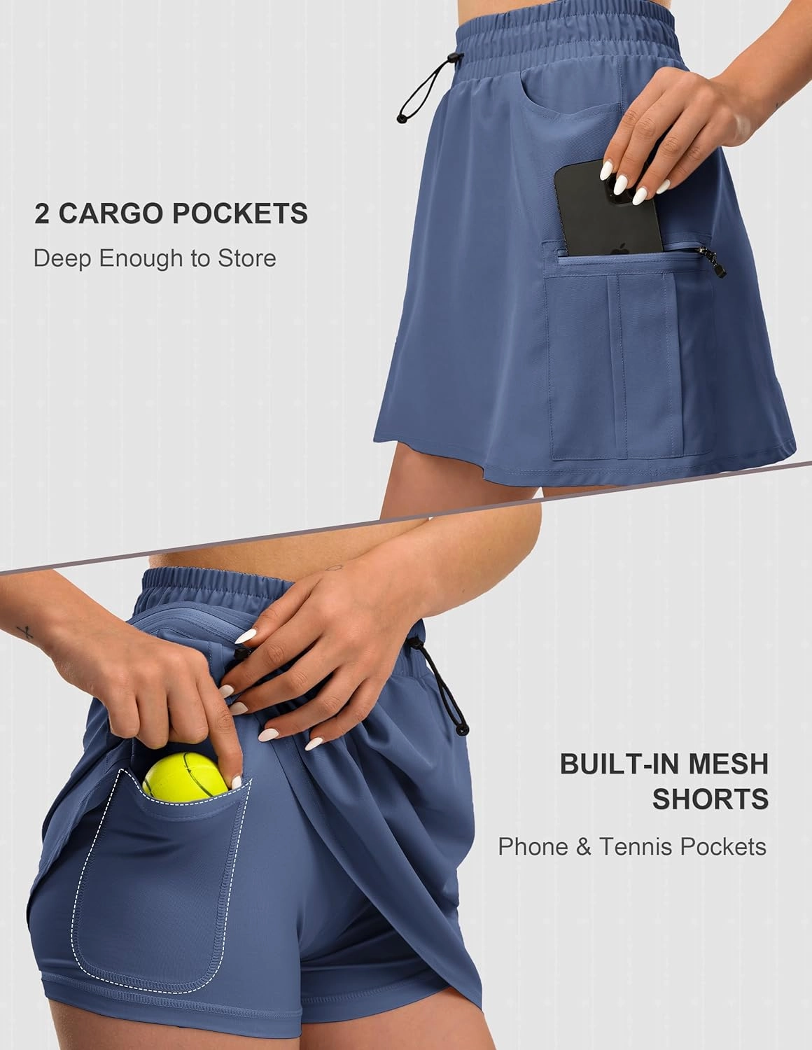 Women's Hiking Cargo Skort Golf Skirt with 5 Pockets Tennis Dressy Casual 16" Skorts for Summer Travel Outdoor 2025