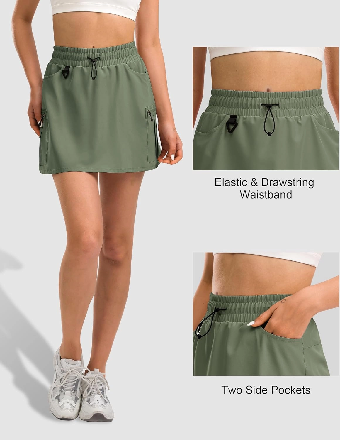 Women's Hiking Cargo Skort Golf Skirt with 5 Pockets Tennis Dressy Casual 16" Skorts for Summer Travel Outdoor 2025