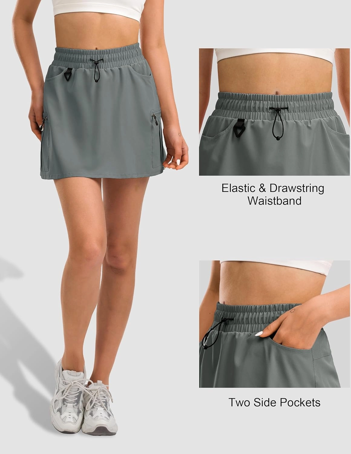 Women's Hiking Cargo Skort Golf Skirt with 5 Pockets Tennis Dressy Casual 16" Skorts for Summer Travel Outdoor 2025