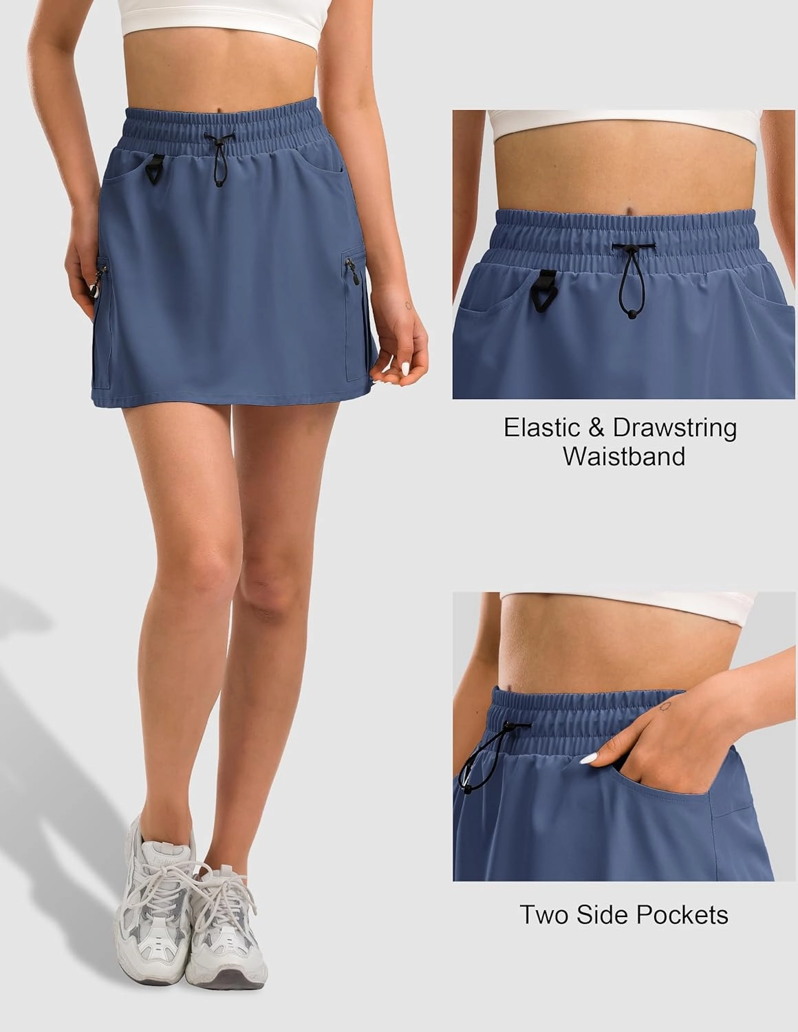 Women's Hiking Cargo Skort Golf Skirt with 5 Pockets Tennis Dressy Casual 16" Skorts for Summer Travel Outdoor 2025