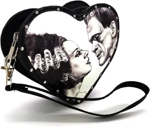 WonderMolly Glow in the Dark Heart Shape Frankenstein   Bride Wristlet Coin Purse for Women, Beige