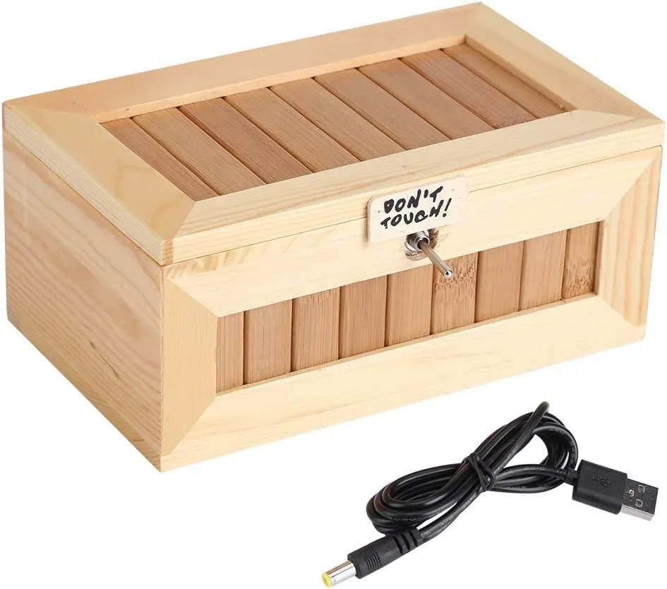 Wooden Box, Wooden Tiger Toy Box, USB Electronic Box Cute Tiger Funny Interactive Stress Relief Gift Desk Decoration