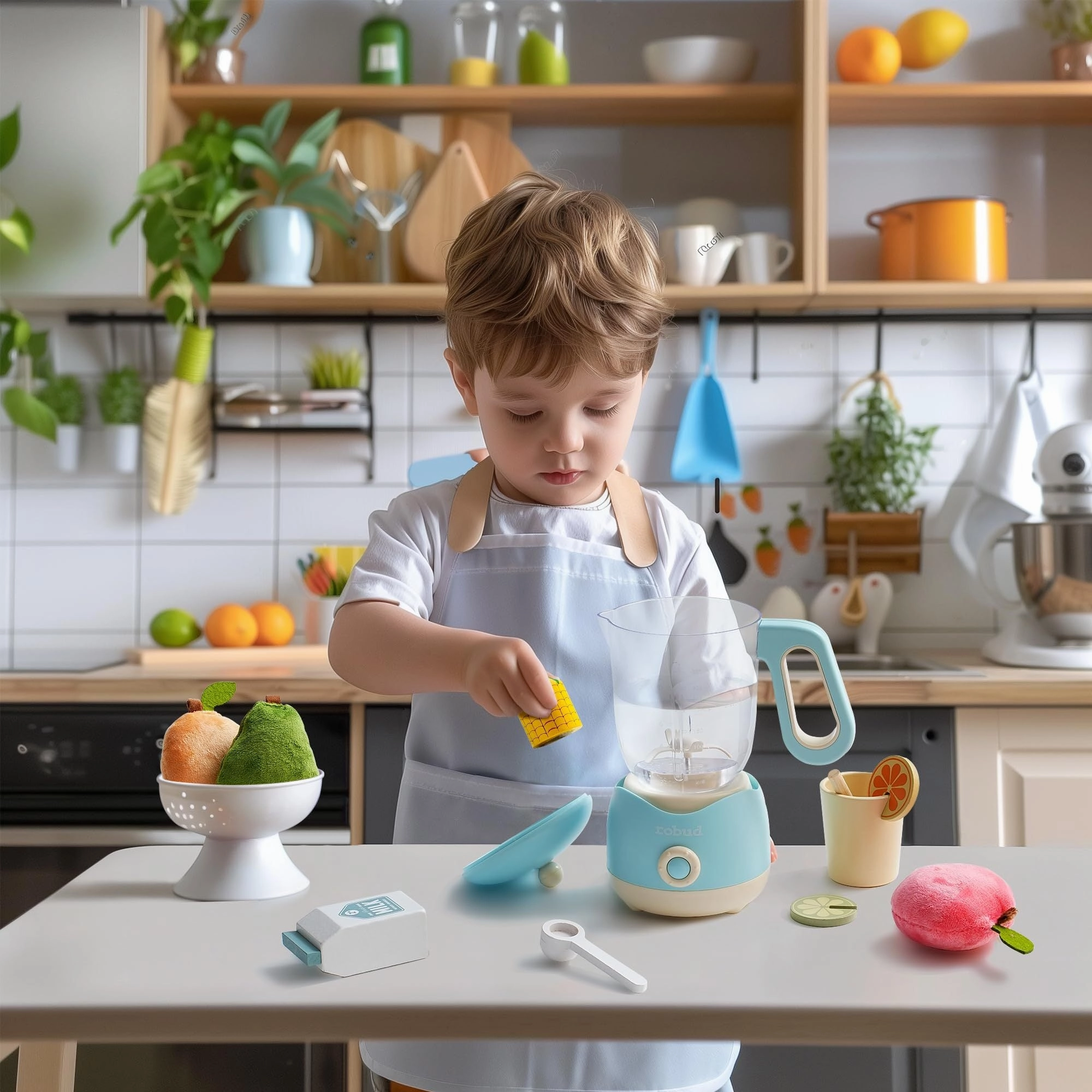 Wooden Pretend Play Juicing Machine Toy Gift Toddlers