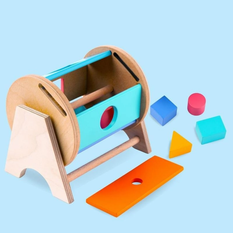 Wooden Spinning Wheel with Shape Sorter (2-4 Years)