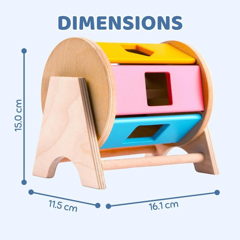 Wooden Spinning Wheel with Shape Sorter (2-4 Years)