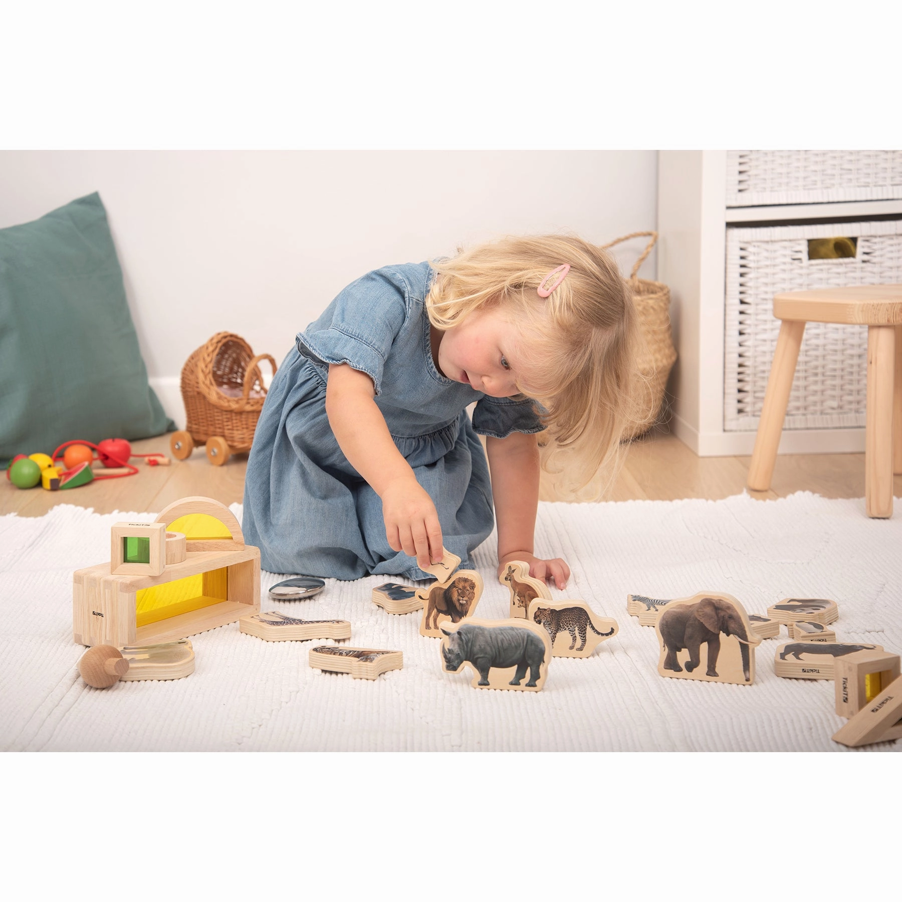 Wooden Wild Animal Blocks - Set of 15