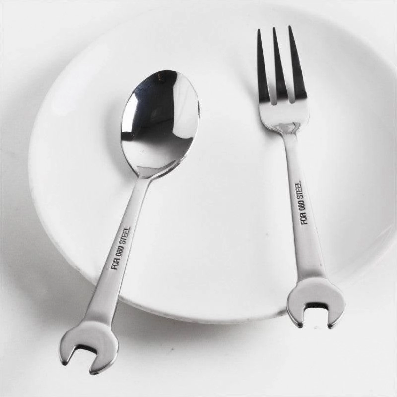 Wrench Shape Fork Spoon Cutlery Set - Unique Creative Silverware
