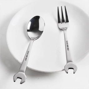 Wrench Shape Fork Spoon Cutlery Set - Unique Creative Silverware