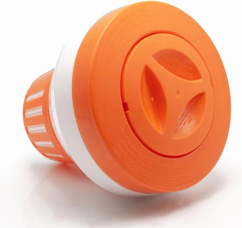 WWD Pool Chlorine Floater for 3 inch Tablets, Floating Chlorine Dispenser Larger Capacity Adjustable Control Ring for Spas Hot Tub Water Park Indoor & Outdoor Swimming Pool(Orange)