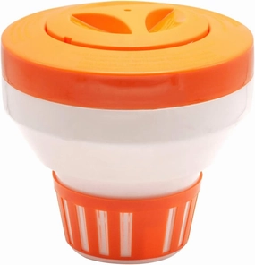 WWD Pool Chlorine Floater for 3 inch Tablets, Floating Chlorine Dispenser Larger Capacity Adjustable Control Ring for Spas Hot Tub Water Park Indoor & Outdoor Swimming Pool(Orange)