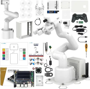 Yahboom Jetson Nano 4GB Collaborative Robot Arm Programmable ROS OpenCV for Mechanical Engineers, 7Dof with Adaptive Gripper