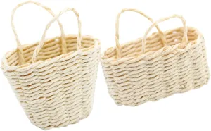 YARNOW 4sets 2pcs Mini Woven Basket for Dollhouse Decor Realistic Desktop Mini Furniture Accessories Chic Design for Playroom and Home Decoration 2pcs*4