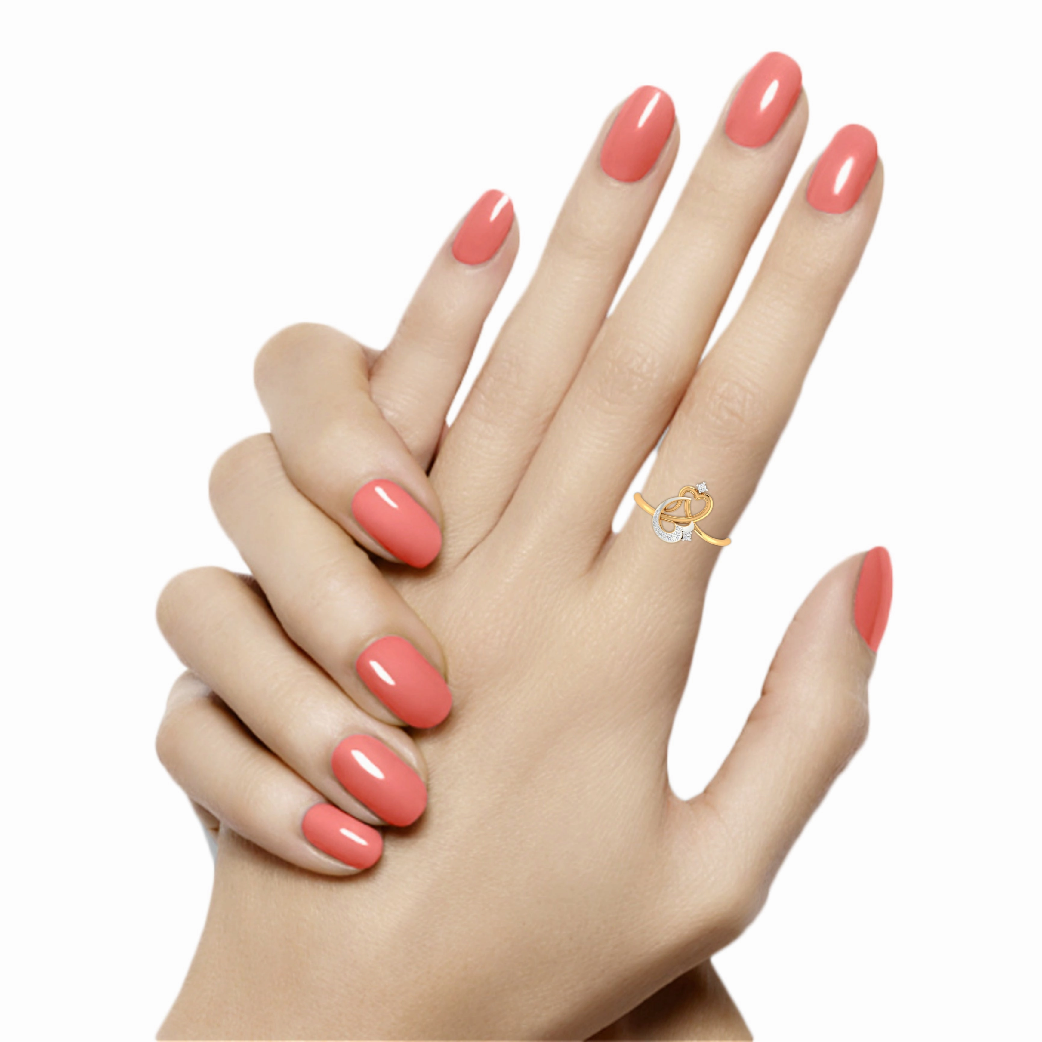 Yellow Gold Adjustable Silver Dual Heartstone Knot Stone-Studded Ring For Woman