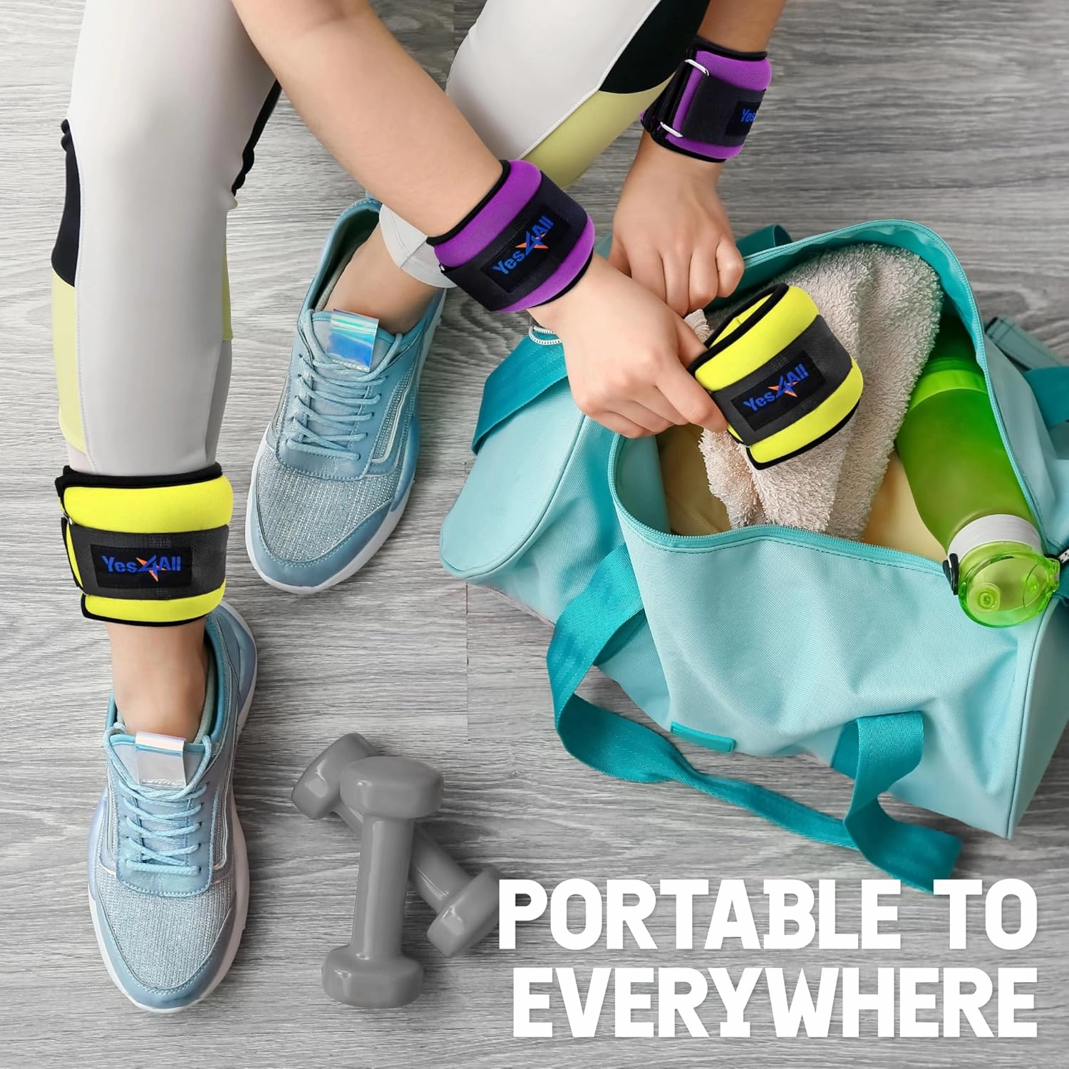 Yes4All Wrist & Ankle Weights Pair 1lb -10lbs, Adjustable Strap for Walking, Jogging, Pilates, Gym Fitness Workout for Women, Men