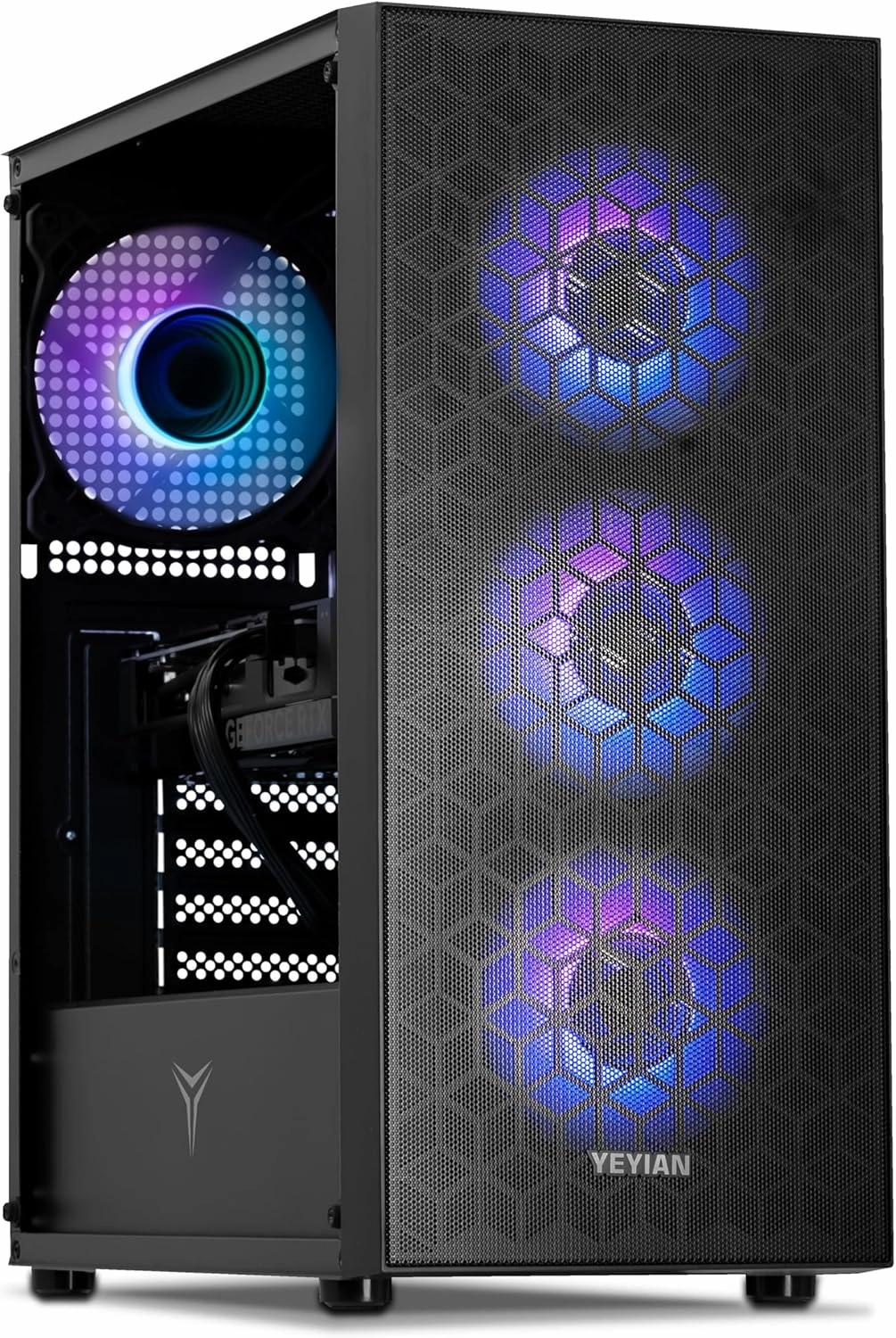 YEYIAN Yumi Prebuilt Gaming PC, RTX 4060 8GB, Intel Core i5 14400F Up to 4.7GHz, 16GB Memory, 1TB NVMe SSD, B760, VR Ready Streaming WiFi Win 11 Home Pre Built Gamer Tower Computer 3 Year Warranty