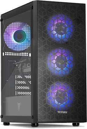YEYIAN Yumi Prebuilt Gaming PC, RTX 4060 8GB, Intel Core i5 14400F Up to 4.7GHz, 16GB Memory, 1TB NVMe SSD, B760, VR Ready Streaming WiFi Win 11 Home Pre Built Gamer Tower Computer 3 Year Warranty