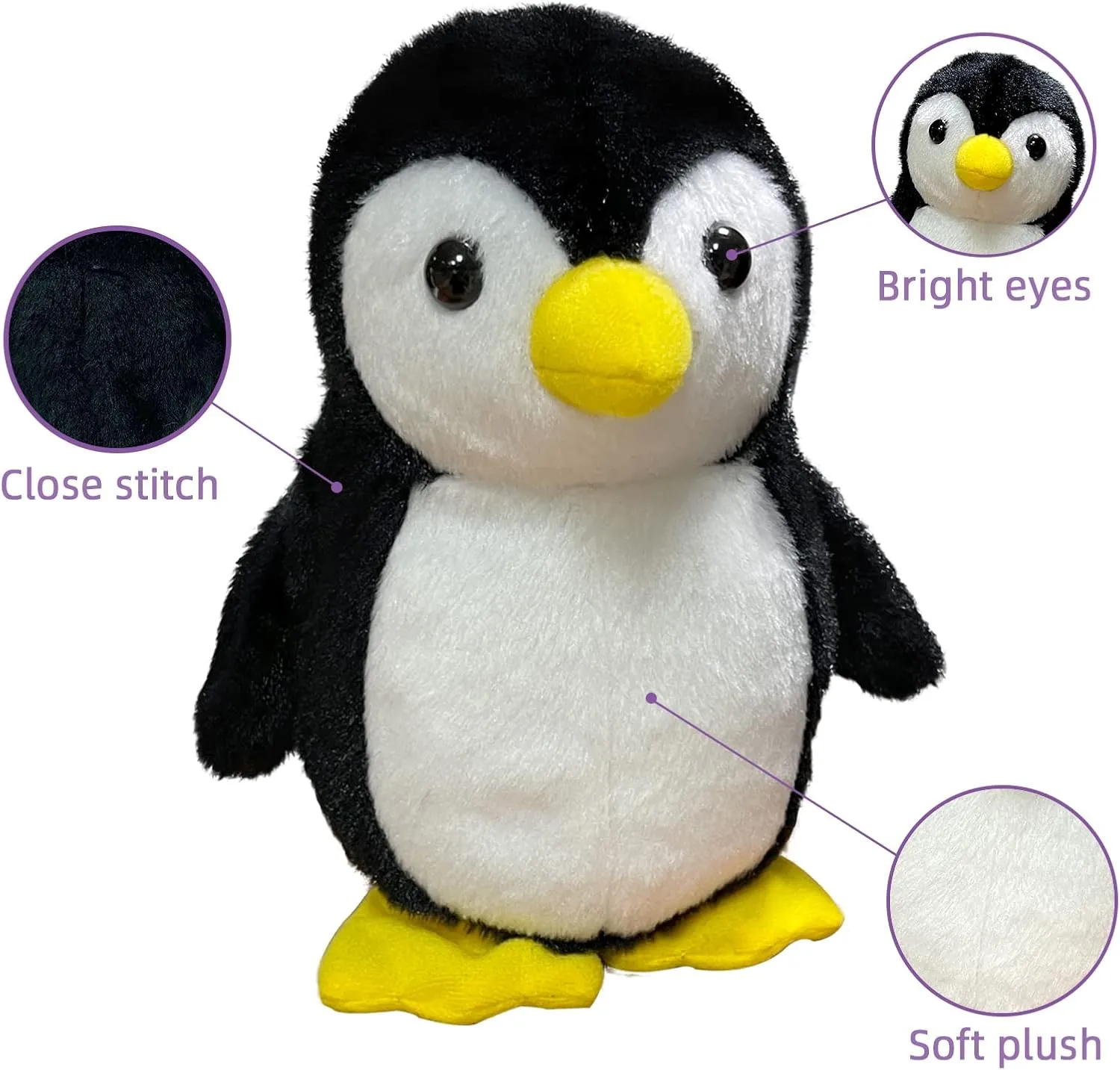 YH YUHUNG Walking Penguin Plush Toy Repeats What You Say with Clear Voice Talking Penguin Stuffed Animal Repeating Toy Animal for Boys and Girls